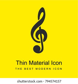 Treble clef bright yellow material minimal icon or logo design