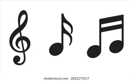 Treble clef, eighth note, sixteenth note symbols for creating music arrangements.