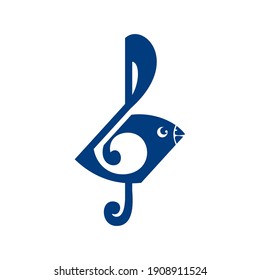 Treble clef in the form of a bird.