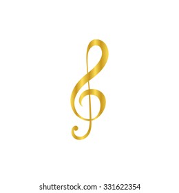 treble clef -  gold vector icon