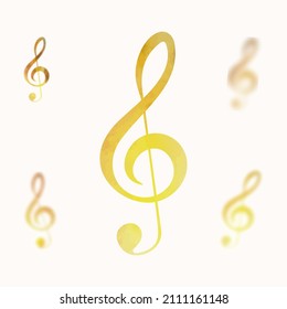 
treble clef golden vector illustarion