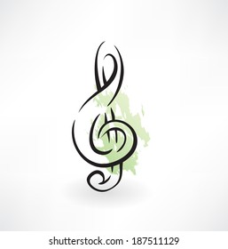 treble clef grunge icon