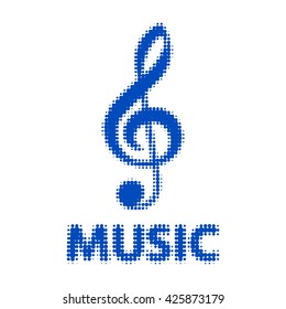 Treble clef - halftone logo.