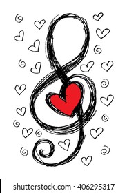  Treble Clef And Heart 