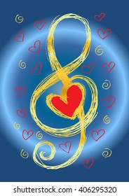  treble clef and heart 