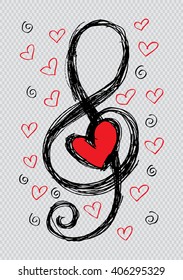  treble clef and heart 