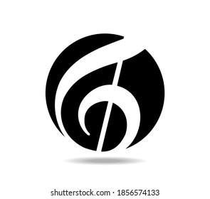 Treble clef in a hole. Joy and music.
