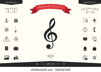 Treble Clef Icon Stock Vector (Royalty Free) 1061821505 | Shutterstock