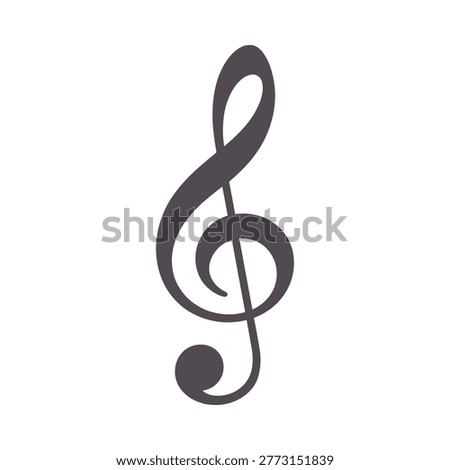 treble clef icon in dark gray on white background