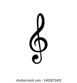 treble clef icon. Flat design for business financial marketing banking advertising web concept cartoon illustration. 