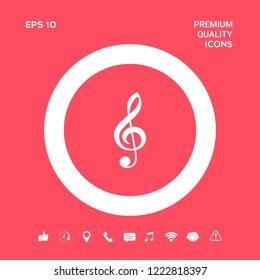 Treble clef icon. Graphic elements for your design