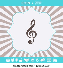 Treble clef icon. Graphic elements for your design