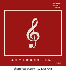 Treble clef icon. Graphic elements for your design
