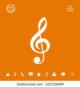 Treble clef icon. Graphic elements for your design