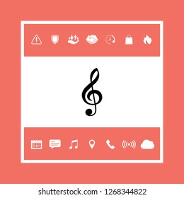 Treble clef icon. Graphic elements for your design