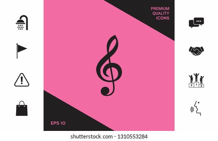 Treble clef icon. Graphic elements for your design
