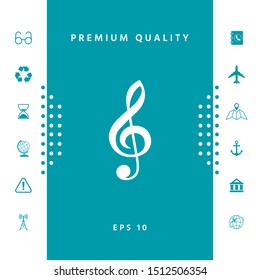 Treble clef icon. Graphic elements for your design