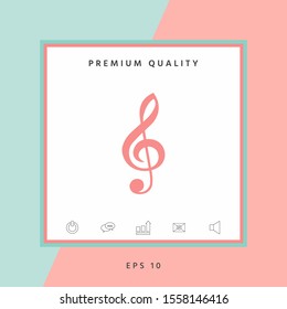 Treble clef icon. Graphic elements for your design