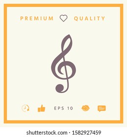 Treble clef icon. Graphic elements for your design