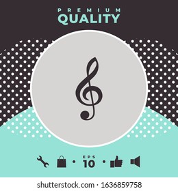 Treble clef icon. Graphic elements for your design