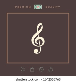 Treble clef icon. Graphic elements for your design