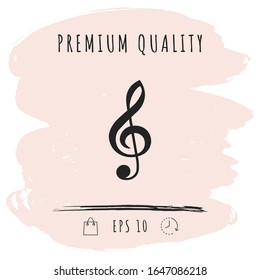 Treble clef icon. Graphic elements for your design