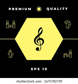 Icono de "Treble clef". Elementos gráficos para el diseño