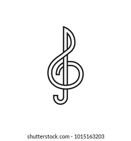treble clef icon illustration isolated vector sign symbol