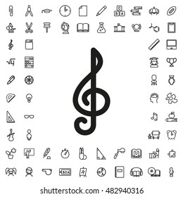 Treble clef icon illustration isolated vector sign symbol