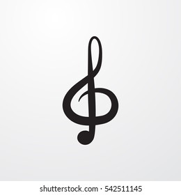 treble clef icon illustration isolated vector sign symbol