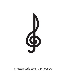 treble clef icon illustration isolated vector sign symbol