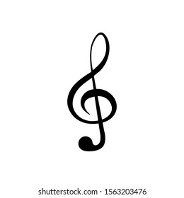 treble clef icon isolate on white background, vector illustration