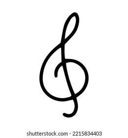 Treble Clef Icon Isolated Black On White