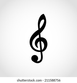Treble clef Icon Isolated on White Background