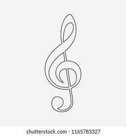 Treble clef icon line element. Vector illustration of treble clef icon line isolated on clean background for your web mobile app logo design.