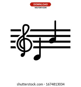 treble clef icon or logo isolated sign symbol vector illustration - high quality black style vector icons

