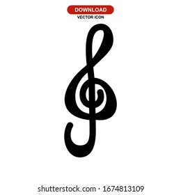 treble clef icon or logo isolated sign symbol vector illustration - high quality black style vector icons
