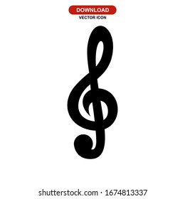 treble clef icon or logo isolated sign symbol vector illustration - high quality black style vector icons
