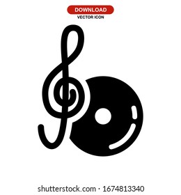 treble clef icon or logo isolated sign symbol vector illustration - high quality black style vector icons
