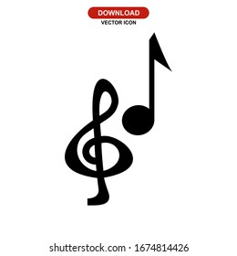 treble clef icon or logo isolated sign symbol vector illustration - high quality black style vector icons
