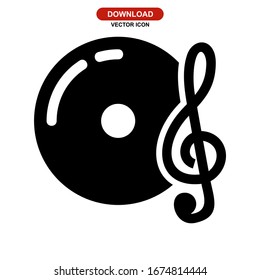 treble clef icon or logo isolated sign symbol vector illustration - high quality black style vector icons
