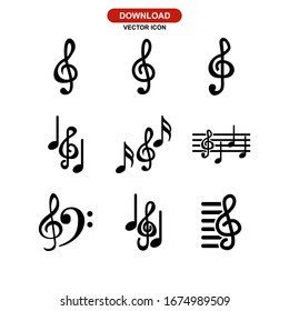 treble clef icon or logo isolated sign symbol vector illustration - Collection of high quality black style vector icons
