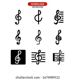 treble clef icon or logo isolated sign symbol vector illustration - Collection of high quality black style vector icons
