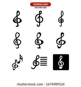 treble clef icon or logo isolated sign symbol vector illustration - Collection of high quality black style vector icons
