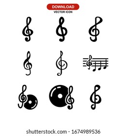 treble clef icon or logo isolated sign symbol vector illustration - Collection of high quality black style vector icons
