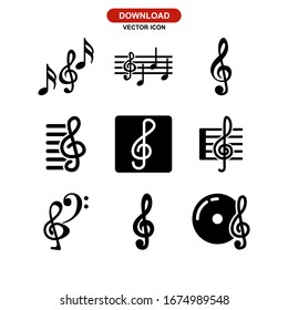 treble clef icon or logo isolated sign symbol vector illustration - Collection of high quality black style vector icons
