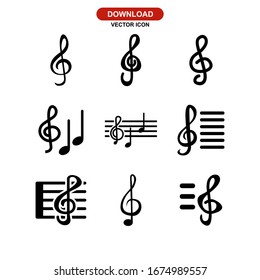 treble clef icon or logo isolated sign symbol vector illustration - Collection of high quality black style vector icons
