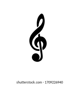 Treble Clef Icon On White Background Stock Vector (Royalty Free ...