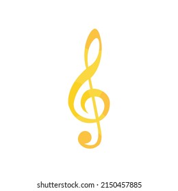 treble clef icon on a white background, vector illustration