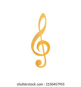 treble clef icon on a white background, vector illustration